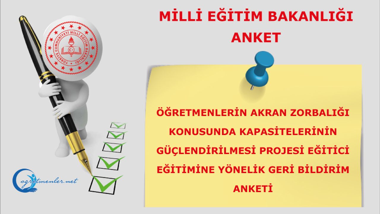 Öğretmenlerin Akran Zorbalığı Konusunda Kapasitelerinin Güçlendirilmesi Projesi Eğitici Eğitimi Geri Bildirim Anketi