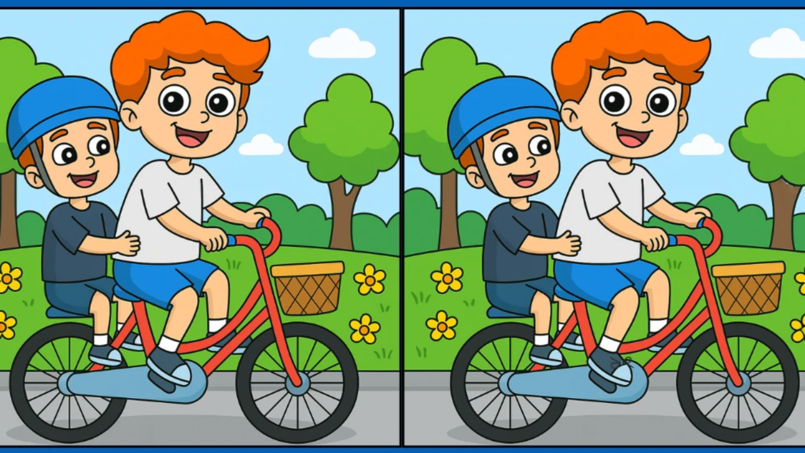 Bisiklette oğlunu gezdiren iki baba arasındaki 3 farkı sadece yüksek IQ’su olanlar 17 saniyede buluyor