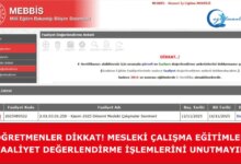 Öğretmenler için Faaliyet Değerlendirme Süreci